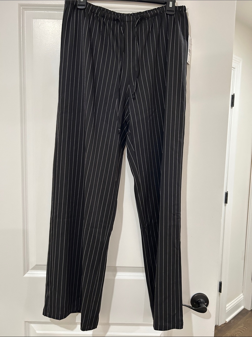 PacSun Black Pinstripe Wide-Leg Drawstring Pants